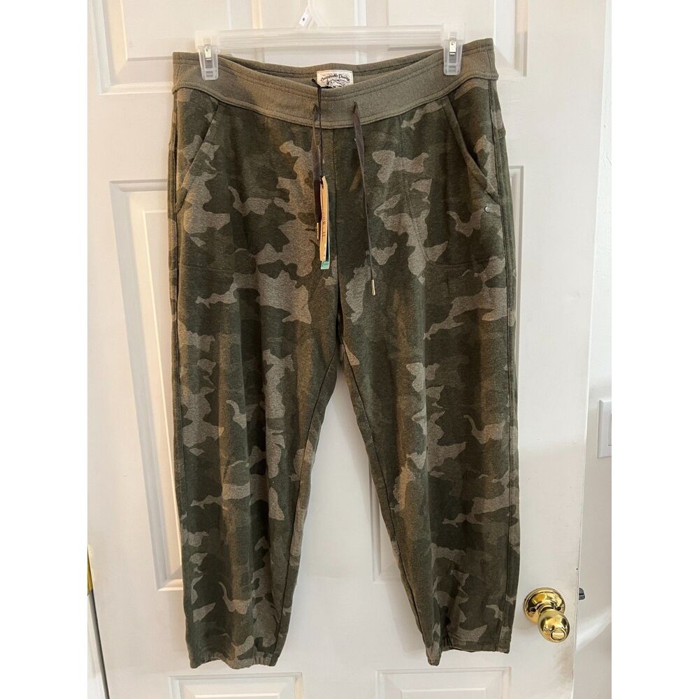 NWT $89 PrAna XL Cozy Up Ankle Pant Camo Green Hemp Sweatpant Jogger